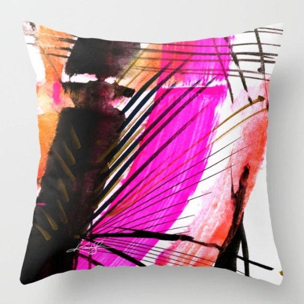 Abstract Pillow Cover, Watercolor Painting Art